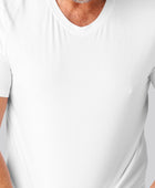 Bambus t-shirt v-hals hvid mand