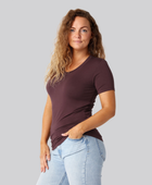 Bambus t-shirt v-hals i bordeaux damer