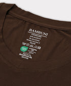 Bambus t-shirt v-hals i brun carelabel