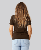 Bambus t-shirt v-hals i brun til damer