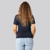 Bambus t-shirt v-hals i navy damer bag