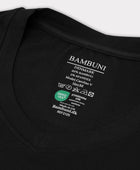 Bambus t-shirt v-hals i sort carelabel