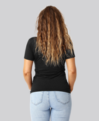 Bambus t-shirt v-hals i sort til damer