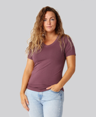 Bambus t-shirt v-hals rose damer