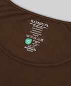 Bambus top m. smal strop i brun til damer carelabel