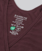 Bambus v-hals top i bordeaux til damer carelabel