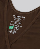 Bambus v-hals top i brun til damer carelabel