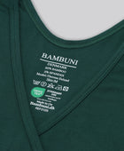 Bambus v-hals top i grøn til damer carelabel