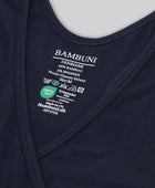 Bambus v-hals top i navy til damer carelabel
