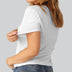 Bambus t-shirt v-hals ribbet i hvid til damer
