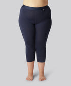 Bambus 3/4 leggings i navy m. navy elastik til kvinder