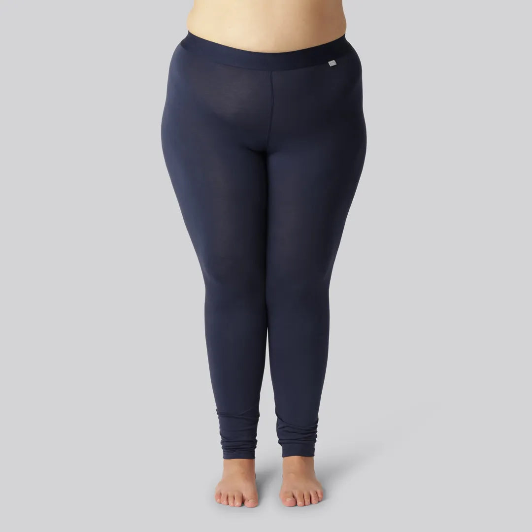 Bambus leggings i navy m. navy elastik til kvinder