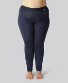 Bambus leggings i navy m. navy elastik til kvinder