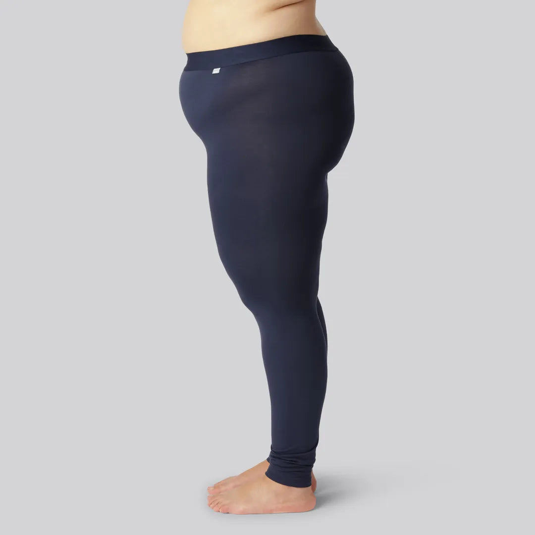 Bambus leggings i navy m. navy elastik til kvinder