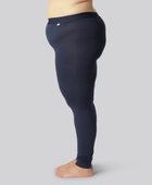 Bambus leggings i navy m. navy elastik til kvinder