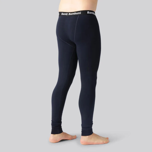 Bambus long johns i navy til mænd