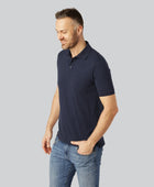 Bambus polo i navy blå til mænd