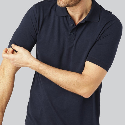 Bambus polo i navy blå til mænd