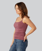 Bambus dame top i dusty rose m. smal strop