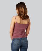 Bambus dame top i dusty rose m. smal strop