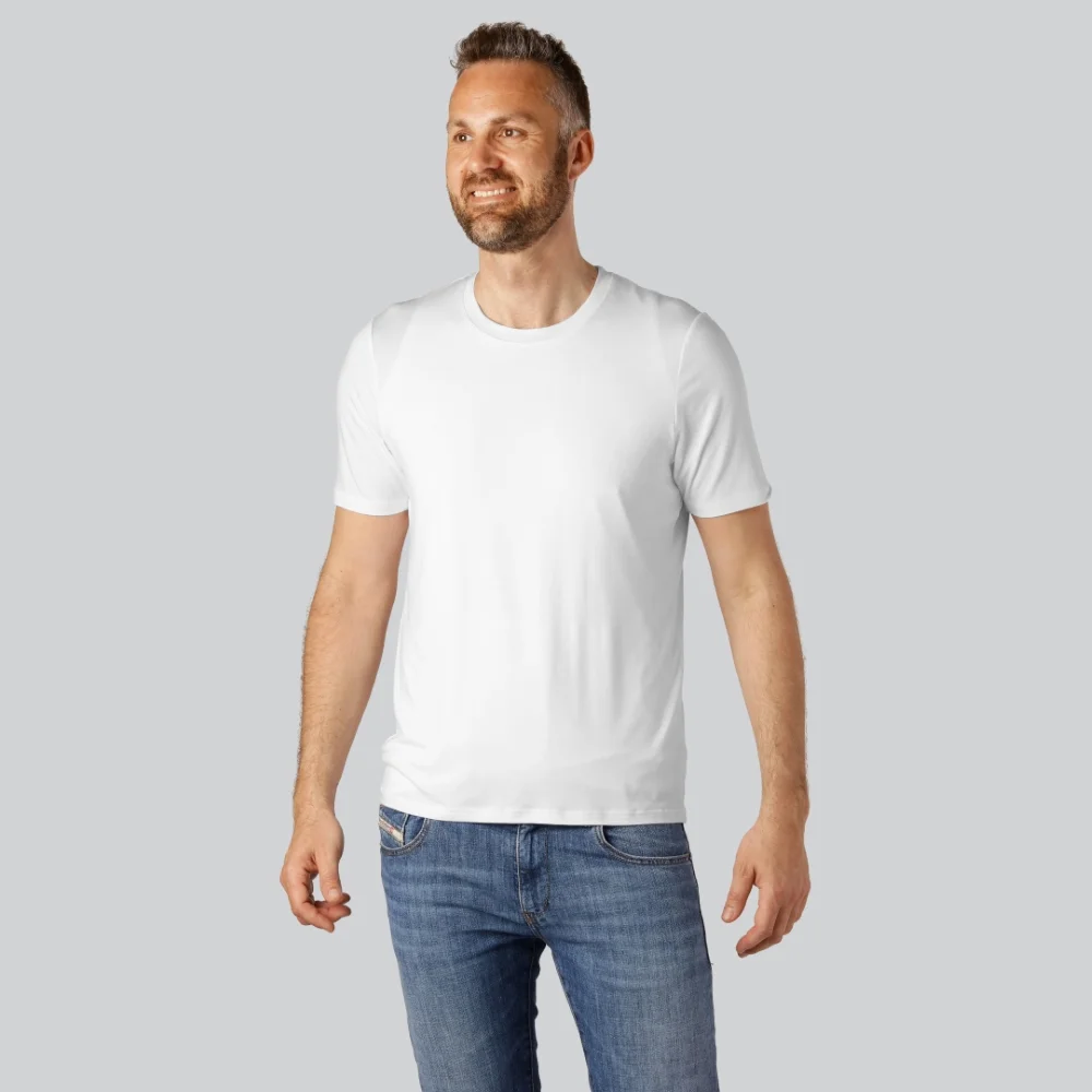 Bambus T-shirt hvid til mænd | Bambuni Denmark